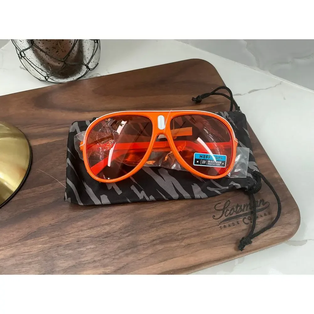Neff Malibu Sunglasses Orange Frame Orange Lenses UV Protection Lifestyle